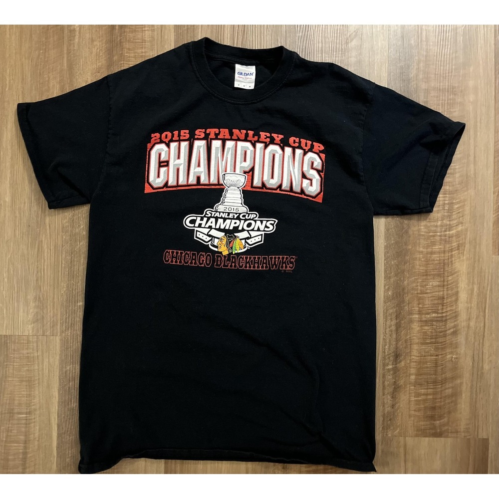 Chicago Blackhawks Shirt Tee Mens Medium NHL Hockey 2015 Stanley Cup Champions